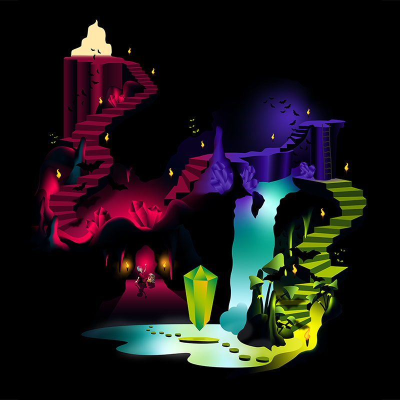 IIllustration skatt i grotta