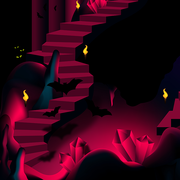 Illustration av en trädgård