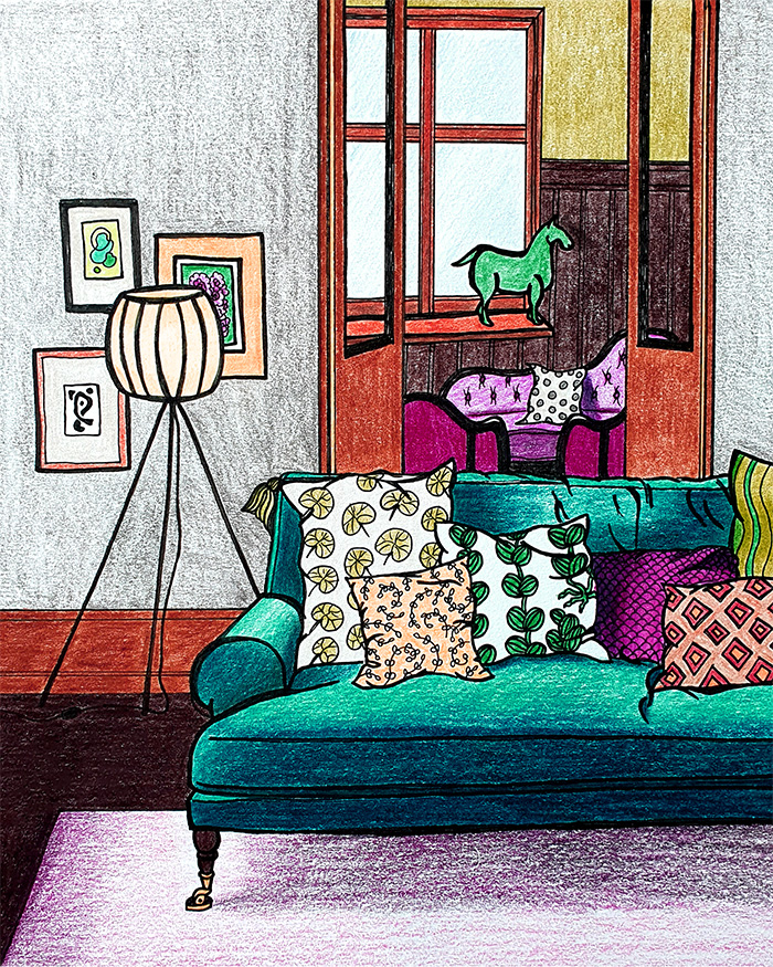 Illustration of a living room